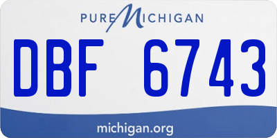 MI license plate DBF6743