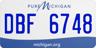 MI license plate DBF6748