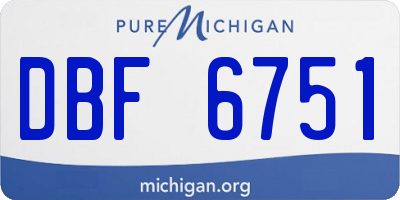 MI license plate DBF6751