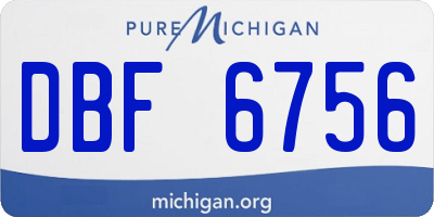 MI license plate DBF6756