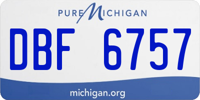 MI license plate DBF6757