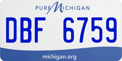 MI license plate DBF6759