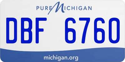 MI license plate DBF6760