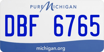 MI license plate DBF6765
