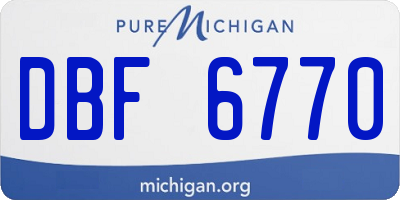 MI license plate DBF6770
