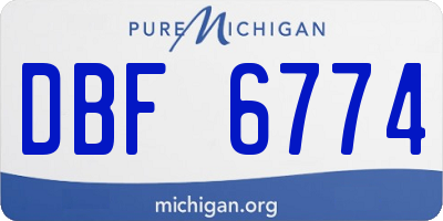 MI license plate DBF6774