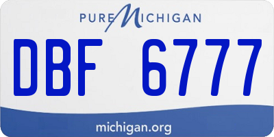MI license plate DBF6777