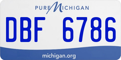 MI license plate DBF6786