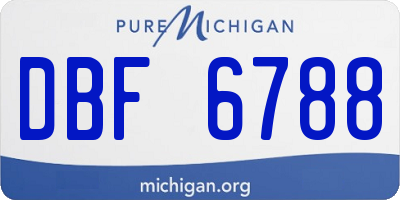 MI license plate DBF6788