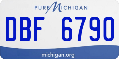 MI license plate DBF6790