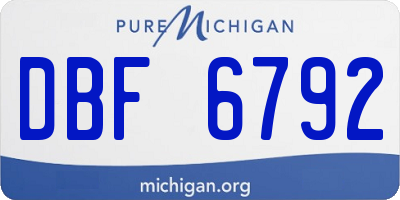 MI license plate DBF6792