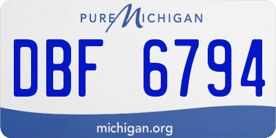 MI license plate DBF6794
