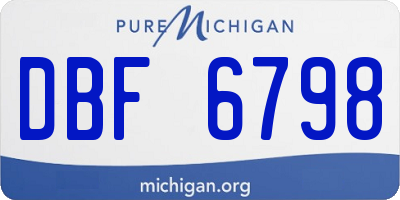 MI license plate DBF6798