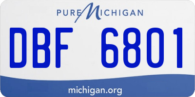 MI license plate DBF6801