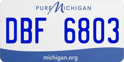 MI license plate DBF6803