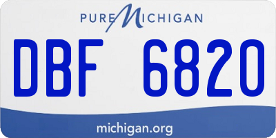 MI license plate DBF6820