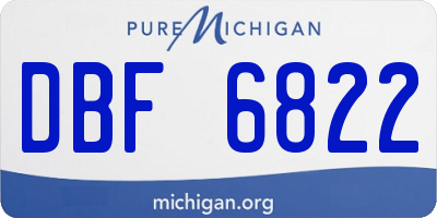 MI license plate DBF6822