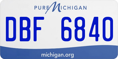 MI license plate DBF6840