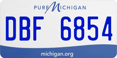 MI license plate DBF6854