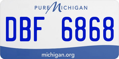 MI license plate DBF6868