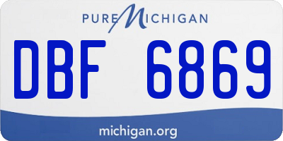 MI license plate DBF6869