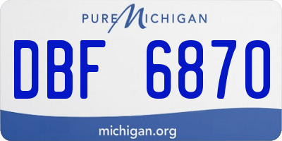 MI license plate DBF6870