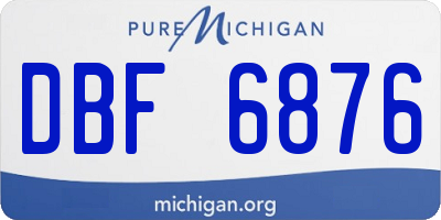 MI license plate DBF6876