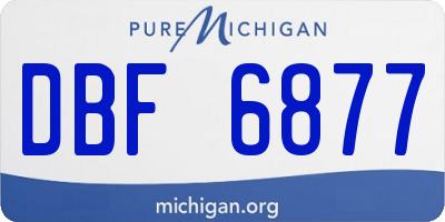 MI license plate DBF6877