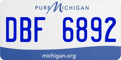 MI license plate DBF6892