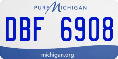 MI license plate DBF6908