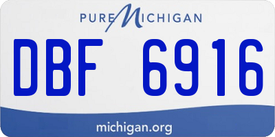 MI license plate DBF6916