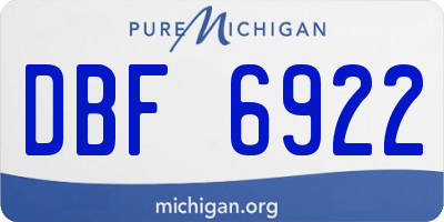 MI license plate DBF6922