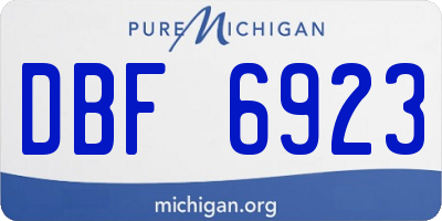 MI license plate DBF6923