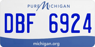 MI license plate DBF6924