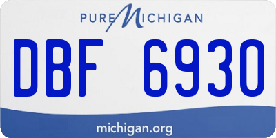 MI license plate DBF6930
