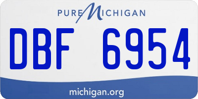 MI license plate DBF6954