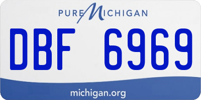 MI license plate DBF6969