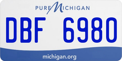 MI license plate DBF6980