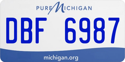 MI license plate DBF6987
