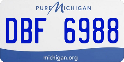 MI license plate DBF6988