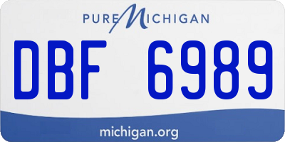 MI license plate DBF6989