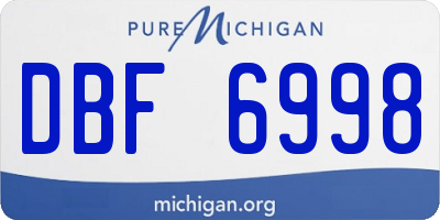 MI license plate DBF6998
