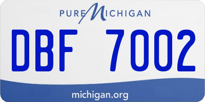 MI license plate DBF7002