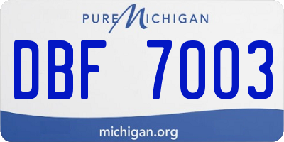 MI license plate DBF7003