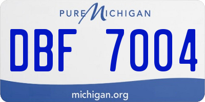 MI license plate DBF7004