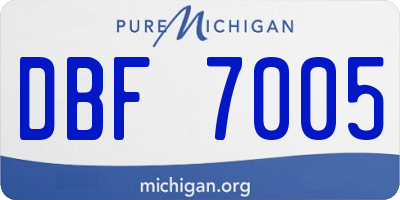 MI license plate DBF7005