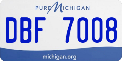 MI license plate DBF7008