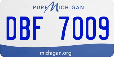 MI license plate DBF7009