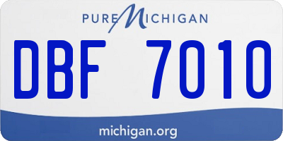 MI license plate DBF7010