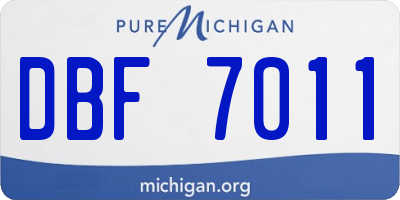 MI license plate DBF7011
